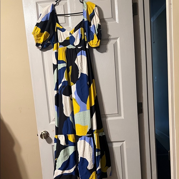 Nine West Dresses & Skirts - Nine West Blue and Yellow Abstract Maxi Dress